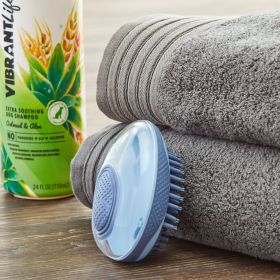 (2 pack) Bathing Palm Dog Brush Shampoo Dispenser Dog Grooming Tool Hand Brush