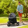 PawHut 3 in 1 Pet Jogging Stroller for Small Dogs and Cats with Detachable Carrier, Storage Basket, Gray