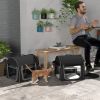 PawHut 39" Portable Soft 2 Sided Pet Cat Carrier with Divider, Two Compartment, Soft Cushions, & Storage Bag, Black