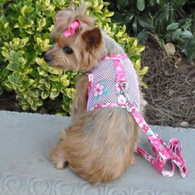Cool Mesh Harness Hawaiian Hibiscus - Pink (Option: X-SMALL)