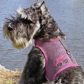 Cool Mesh Dog Harness Under the Sea Collection - Sunglasses Pink and Black Polka Dot (Option: X-SMALL)