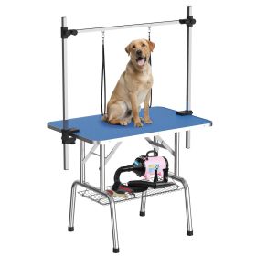 Foldable Dog Grooming Table for Home (Color: Blue, Size: 42")
