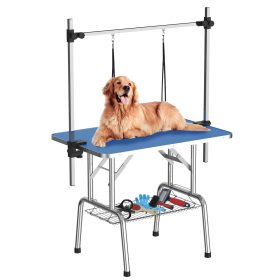 Foldable Dog Grooming Table for Home (Color: StainlessSteel, Size: 46")