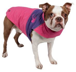 Touchdog Lightening-Shield Waterproof 2-in-1 Convertible Dog Jacket w/ Blackshark technology (Size: small)