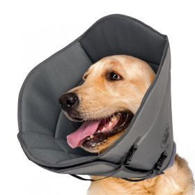Adjustable Drawstring and Buckle Dog Recovery Collar for After Surgery (Color: As pic show, Size: L)
