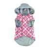 Weekender Dog Sweatshirt Hoodie - Pink and White Plaid Fabric