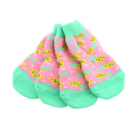Non-Skid Dog Socks - Pineapple (Option: Medium)