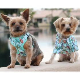 Wrap and Snap Choke Free Dog Harness - Surfboards and Palms (Option: X-SMALL)